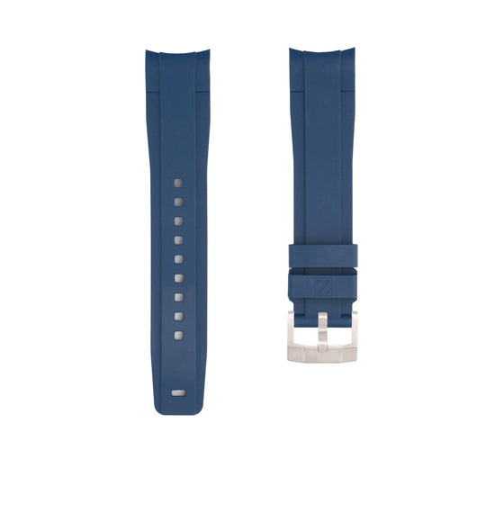 Bracelet caoutchouc pour ROLEX® Submariner avec date "Starbucks" en 41mm (depuis septembre 2020) bracelets en caoutchouc avec boucle ardillon ZEALANDE Blue Brushed Classic