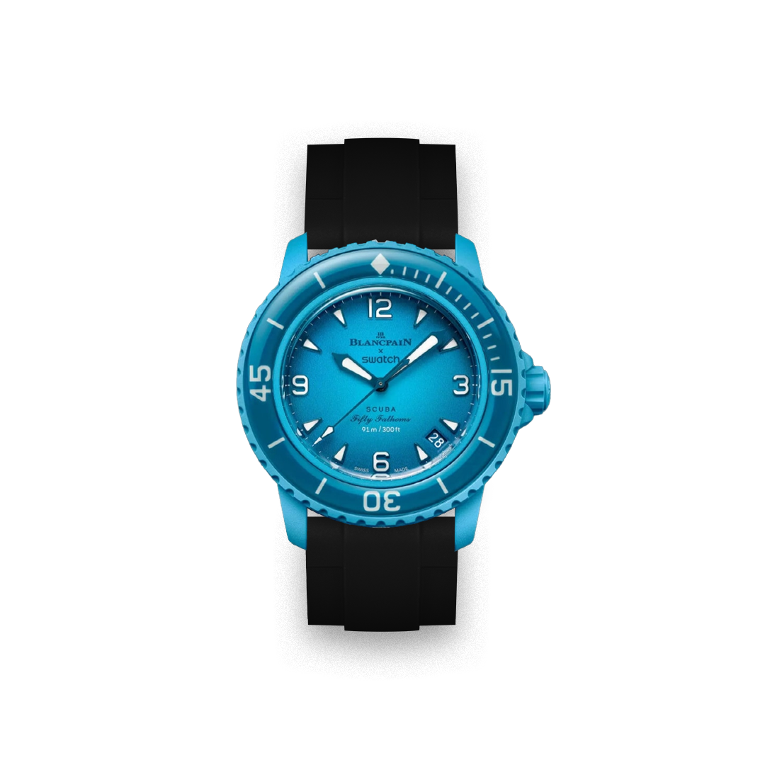 Rubber Strap for Swatch X Blancpain Fifty Fathoms BLUE LAGOON