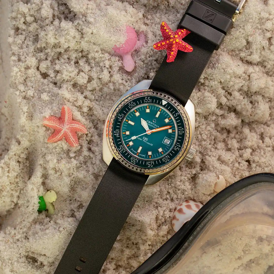 20MM NATO SINGLE PASS RUBBER STRAP FOR Certina DS Super DH1000 M