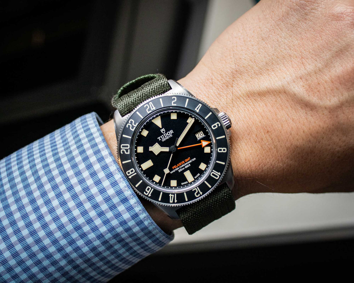 Tudor Pelagos FXD titanium watch on the wrist