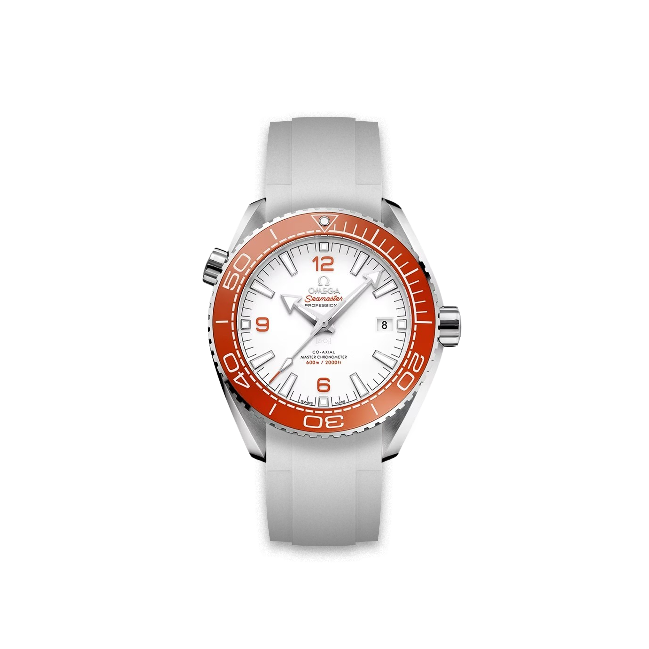 Rubber Strap Omega Seamaster Planet Ocean 600m 43,5mm White - ZEALANDE