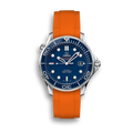 Kautschukarmband für OMEGA® Seamaster Diver 300M Co-Axial 41mm Blau-Keramik