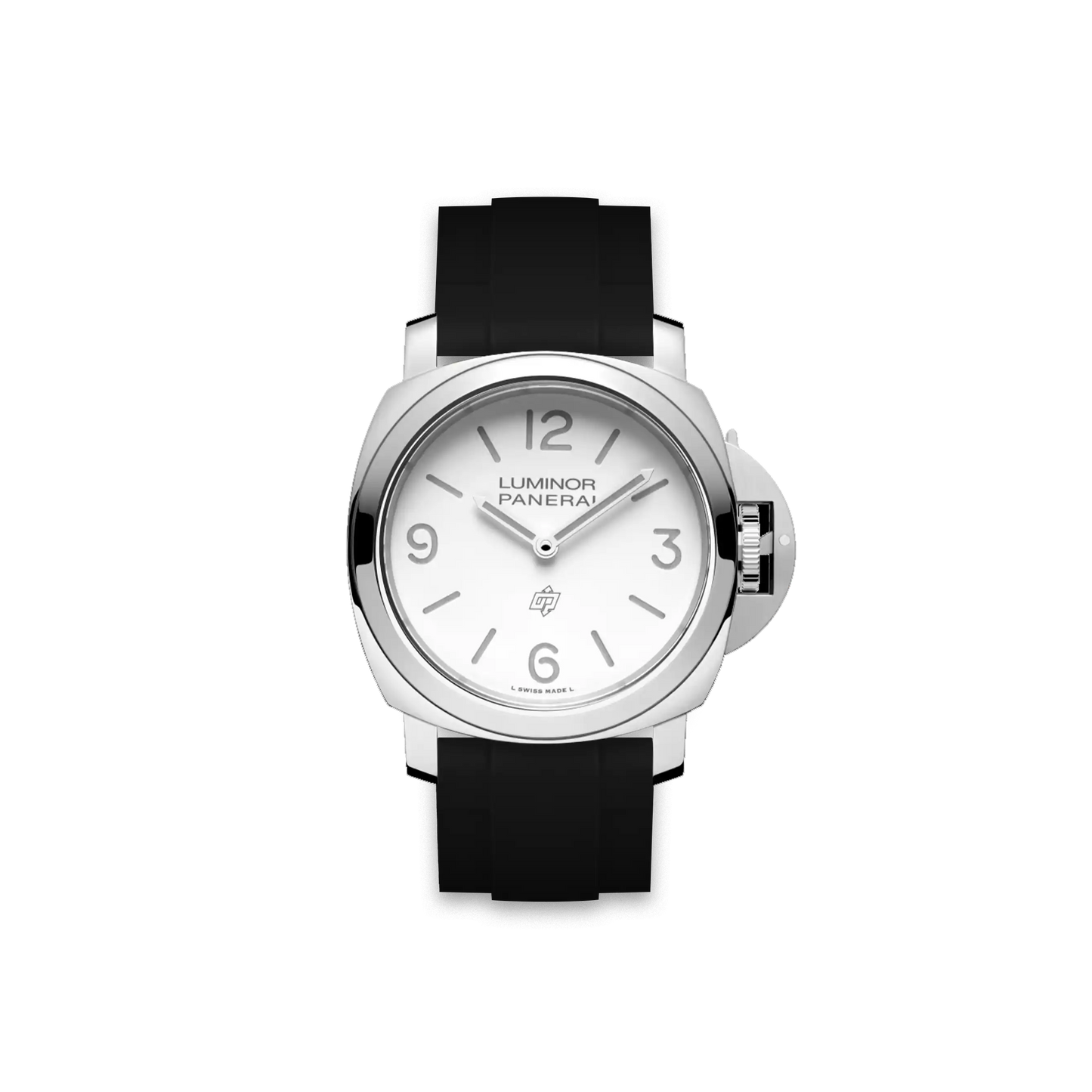 24mm Straight Rubber Strap For Panerai® Luminor Base Logo White 24mm Straight Rubber Strap For Panerai® Luminor Base Logo White