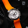 Rubber Strap for ROLEX® Daytona (6 Digits) Rubber Straps with tang buckle ZEALANDE Orange PVD Black Classic
