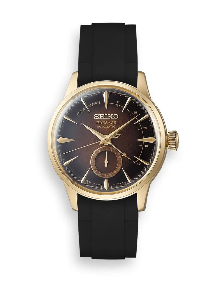 
                  
                    RUBBER STRAP FOR SEIKO� PRESAGE "COCKTAIL" BROWN AUTOMATIC MULTI-HANDS SSA34XXX ZEALANDE 
                  
                