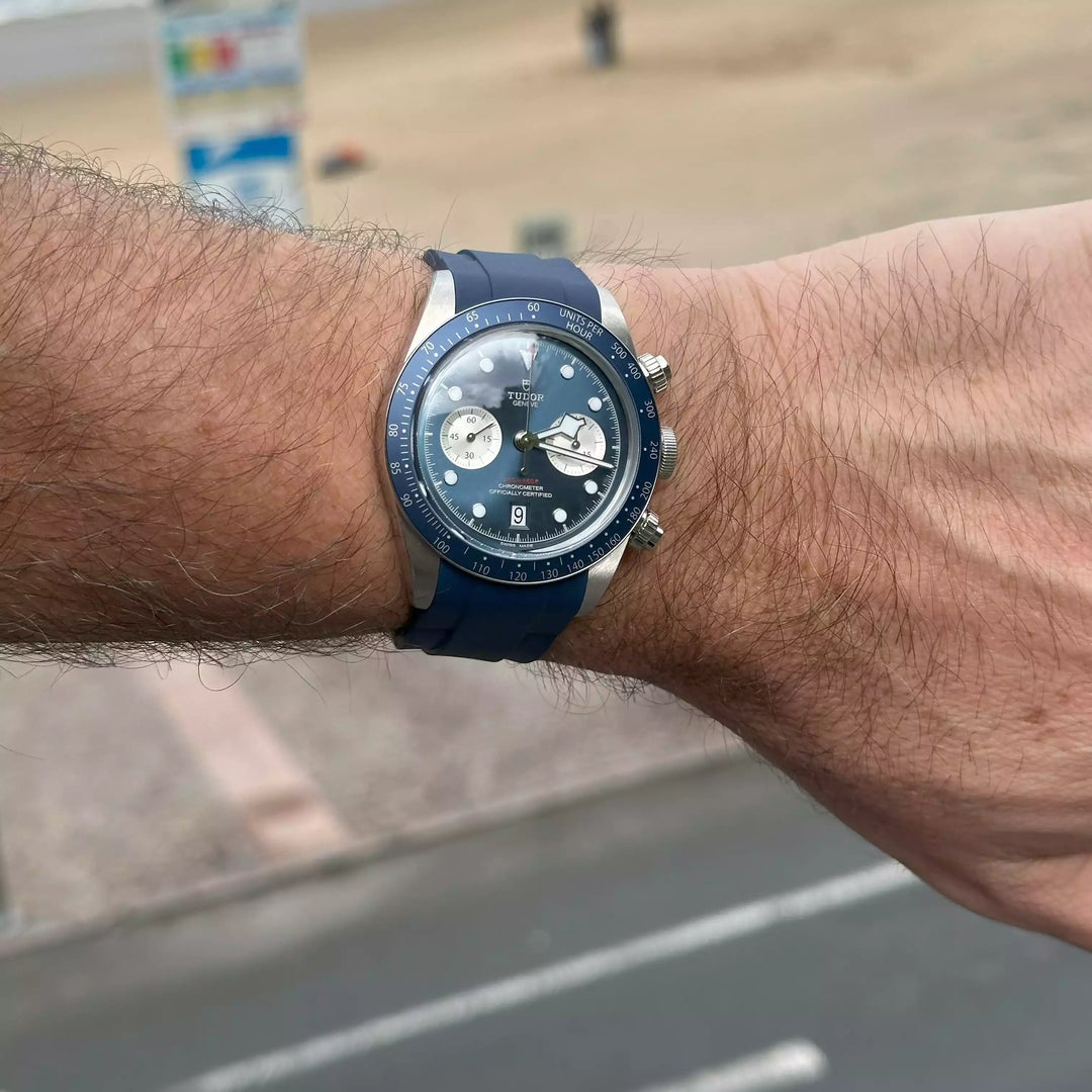 Rubber Strap for Tudor® Black Bay Chronograph Blue Dial - ZEALANDE