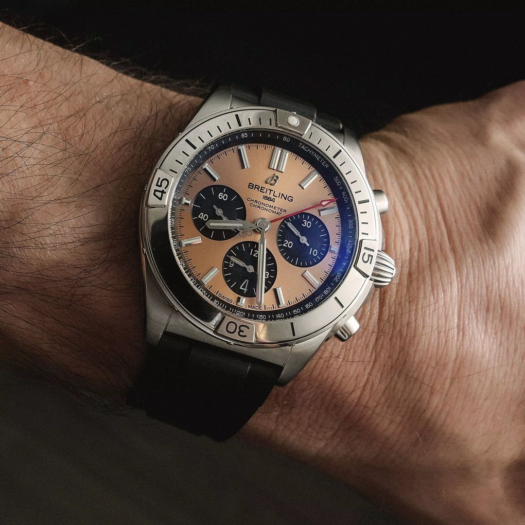 Straight Rubber Strap For Breitling Chronomat B01 42